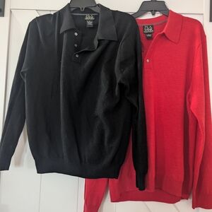 Men's Black and Red Polo Shirts